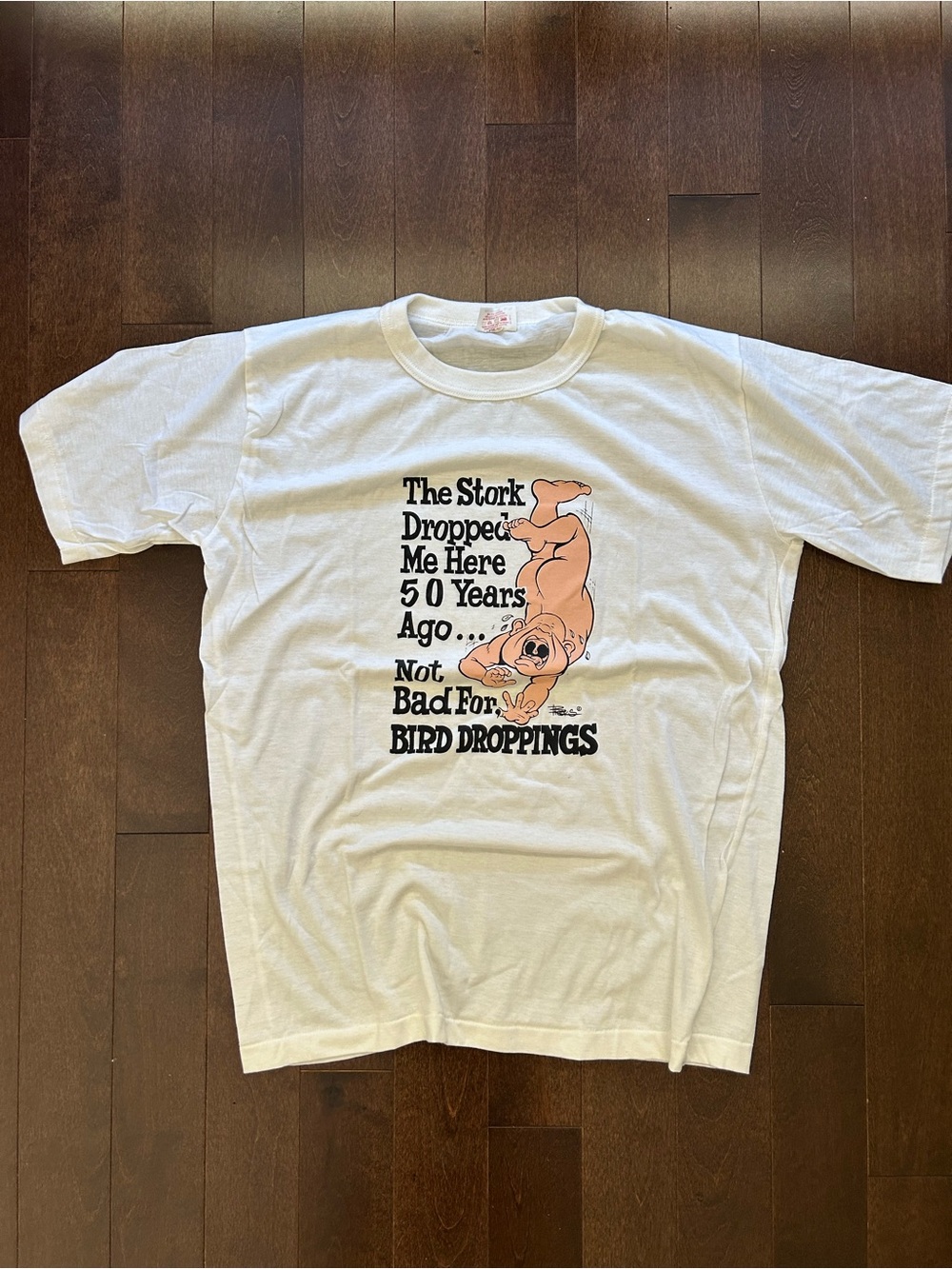 Vintage 80’s Novelty Gag Cartoon Graphic T Shirt Over the Hill